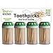 Ideal Kitchen Toothpick, 800 count, 4 pack, 100% Natural Bamboo