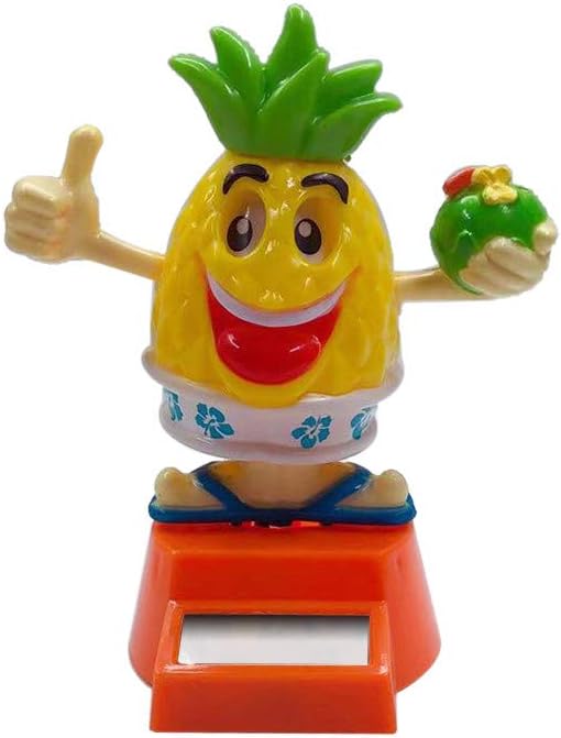 Meoscun Car Desktop Office Fun Toy Decoration Solar Dancing Toy Plants Solar Powered Dancing Dolls Swinging Animated Bobble Dancer Car Decor (Pineapple)