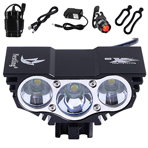 Nestling 3000lm rechargeable led mountain cycle lights front bike…