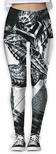 Skull Berserk Waving Giant Sword Norse Mythology Women's Straight Yoga Pants Stretch Slim Skinny Solid Trousers Sports