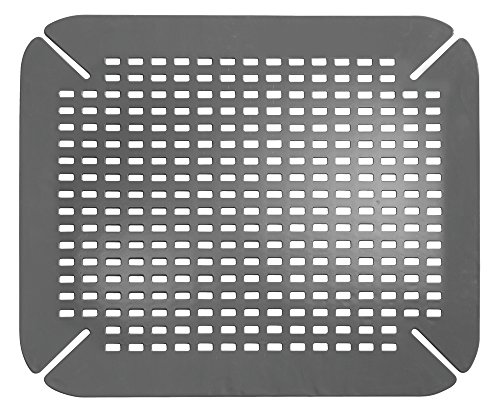 InterDesign Contour Kitchen Sink Protector Mat, Charcoal