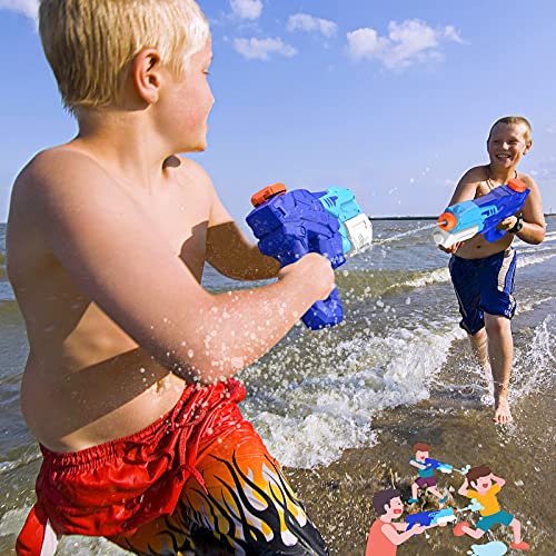 Kiztoys Pistola de Agua, 600ml Pistolas de Agua para Niños Niñas, Potente Chorro de Agua con un Alcance Largo 8m-10m, Water Pistol Gun para Batalla de Agua, Fiestas de Verano al Aire Libre