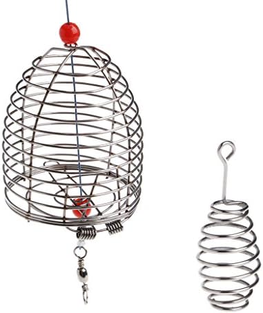 Rockruck Fish Bowl Aquarium Shrimp Small Bait Feeder Dry Spinach Feeding Stainless Steel Cage S/L,1 pcs fish tank cage for shrimp Aquatic Supplies (Large)