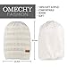 OMECHY Slouchy Beanie Hats Unisex Daily Knit Skull Cap Winter Warm Fleece Soft Baggy Hat Ski Cap, White
