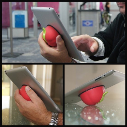 iSucker Money with Black Lever lever for use with iPad, Android, Samsung, Kindle, Nook. It's an ergonomic handle, and can also be used as a stand.