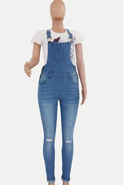 Qmglbg Xl Size New Women S Overalls Cool Denim Jumpsuits Holes Casual Jeans Ladies Sleeveless Tights Hollowed Out Jumpsuits Amazon Co Uk Kitchen Home