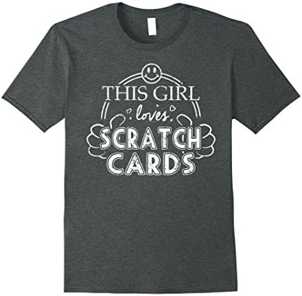 Mens Scratch Off Cards Shirt Girl Loves Scratch Cards XL Dark Heather