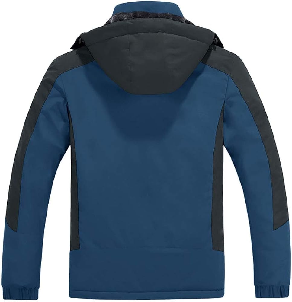 BIYLACLESEN Men's Winter Coats Fleece Lined Ski Jacket Warm Windbreaker Parka: Clothing