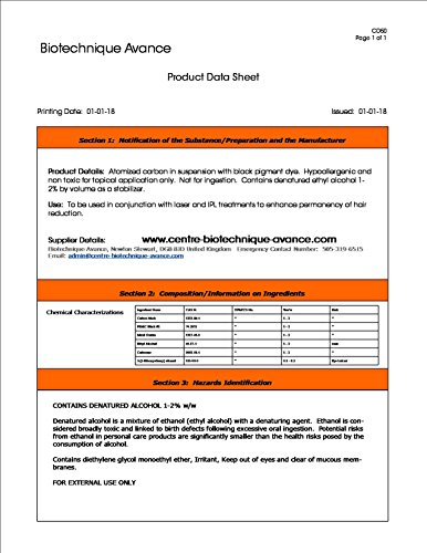 Carbon Dye 250ml for Laser and IPL Permaent Hair Removal Machines, Systems, Devices