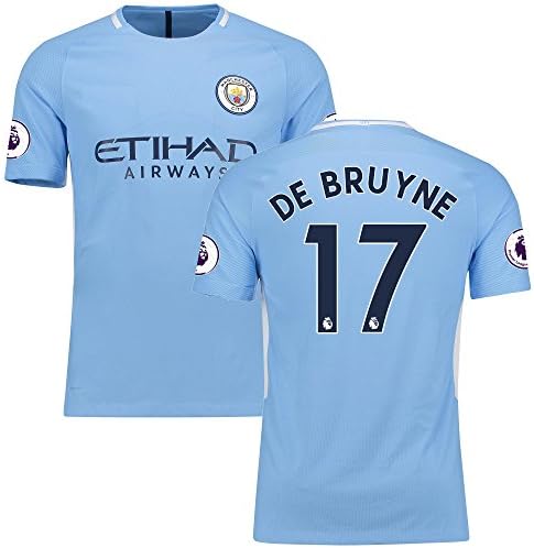 DE BRUYNE # 17 MANCHESTER CITY HOME 17/18 Soccer Jersey Men's Color BLUE Size M