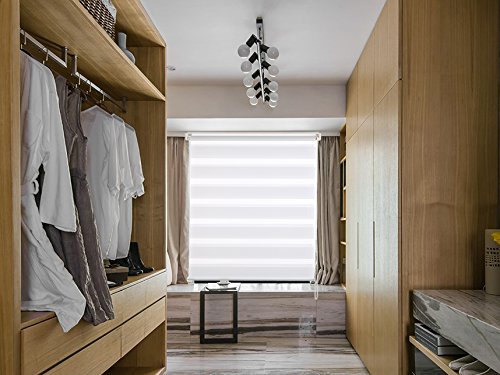 image for LUCKUP Easy Fix Zebra Roller Blind,Day and Night Blinds Curtains with 