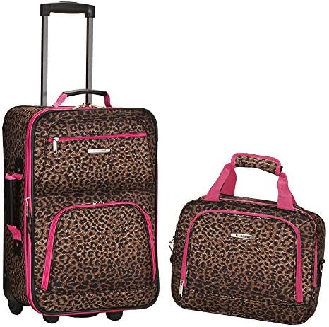 Rockland Fashion Softside Upright Luggage Set, Pink Leopard, 2-Piece (14/20) 1 Rockland Fashion Softside Upright Luggage Set, Pink Leopard, 2-Piece (14/20)