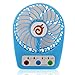 D-FantiX 3-inch Small Portable Fan 4 Speeds Rechargeable USB Desk Fan Personal Fan Mini Handheld Fan Battery Operated / USB Powered for Travel, Home and Office (Blue)