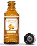 Fab Naturals Sweet Orange Essential Oil 1 Oz. 100% Natural, Pure Oil for Cleaning, Termites, Wood, Ants, Hair, Skin, Furniture Polishing.