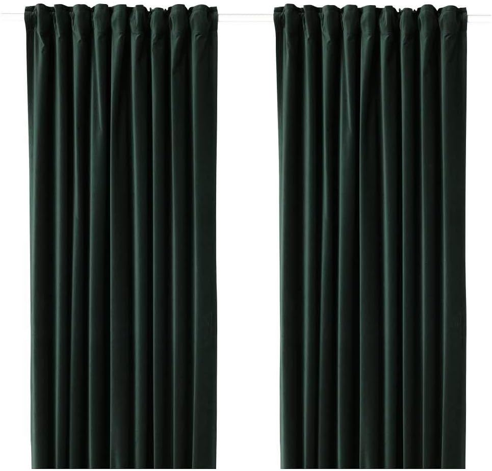 Ikea Asia Sanela Curtains 1 Pair Dark Green Amazon Ca Home Kitchen