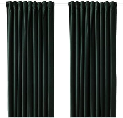 Ikea Asia Sanela Curtains 1 Pair Dark Green Amazon Ca Home Kitchen