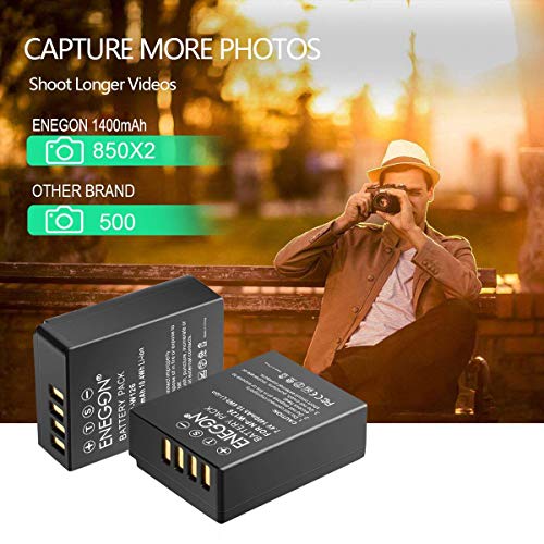 NP-W126S NP-W126 Batterie de Rechange (2 Paquets) et Chargeur Double Intelligent LED USB pour Fujifilm NP-W126S NP-W126 et Fuji FinePix HS30EXR HS35EXR HS50EXR X-A1 et Plus de caméras - Image 2