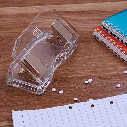 Gold & Acrylic Clear 2 Holes Paper Punch by Draymond Story - 10 Sheets Capacity (Curved Model)