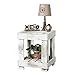Del Hutson Designs - Rustic Barnwood End Table, USA Handmade Reclaimed Wood (White)