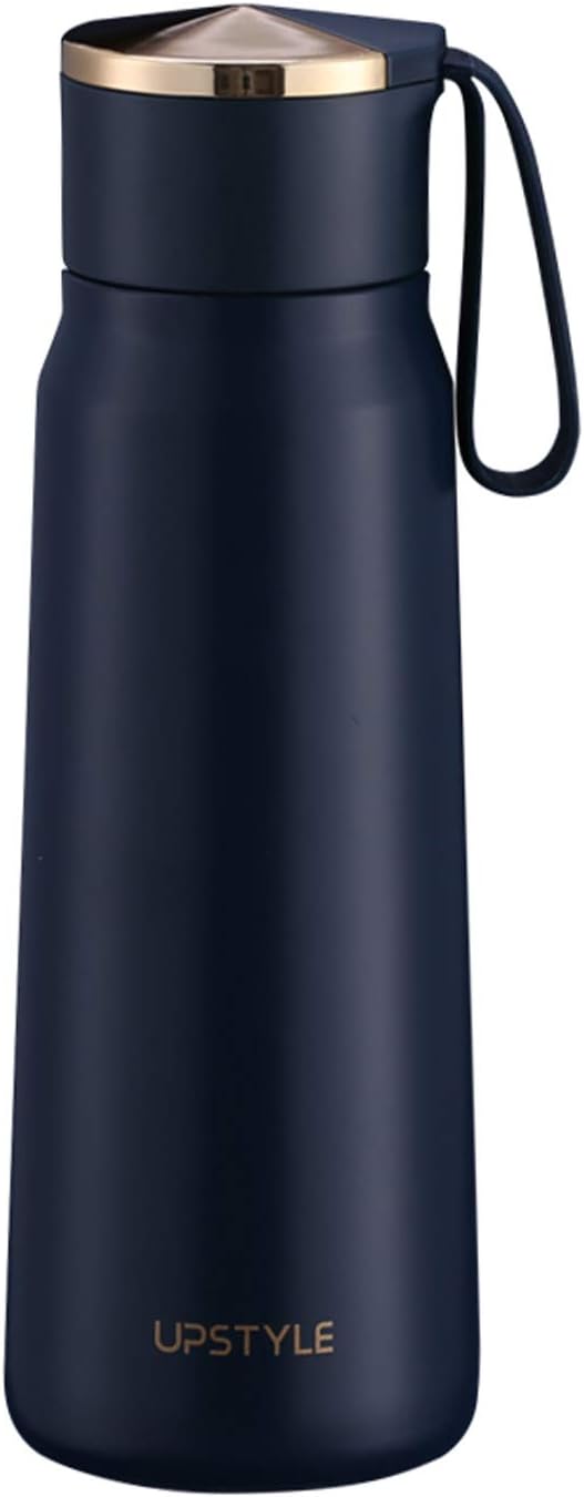 UPSTYLE Stainless Steel Insulated Water Bottle Portable Thermos Vacuum Cups Travel Mug Sports Tumblers Flask Double Layer (12oz Dark Blue)