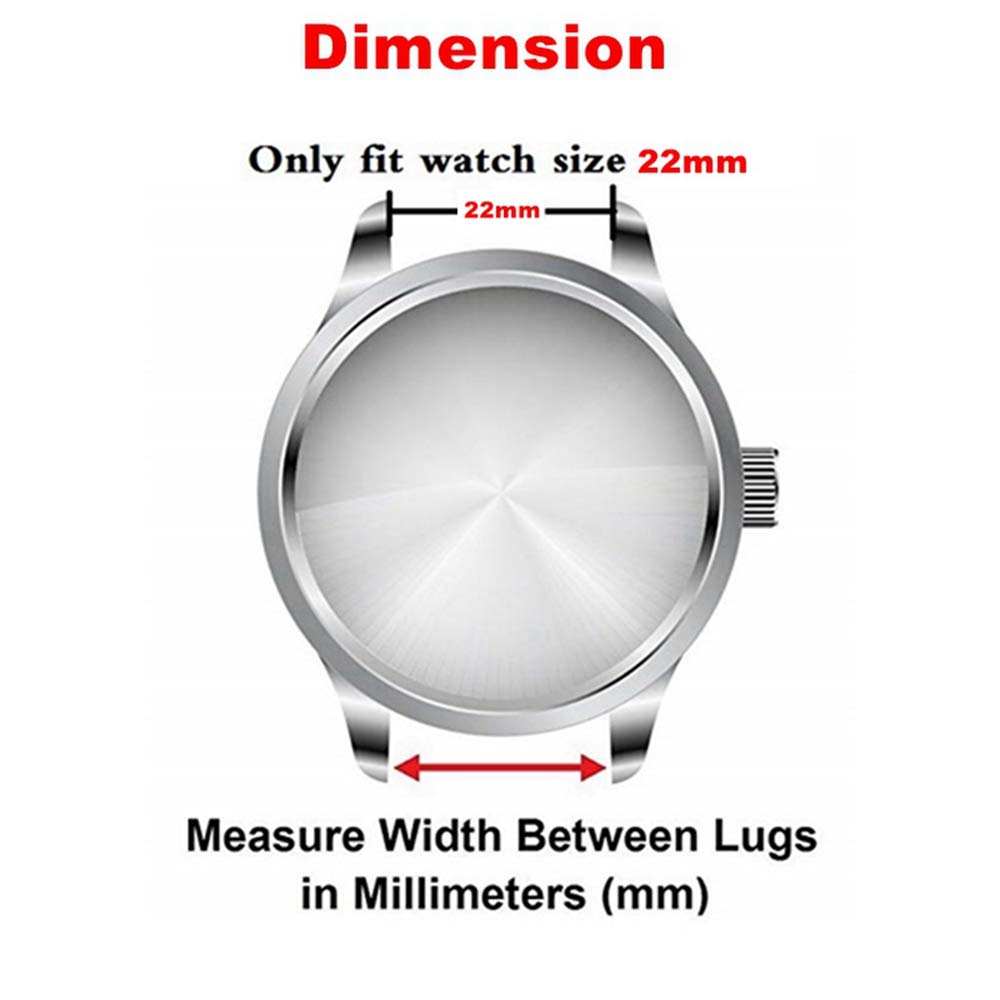 Dioway for Fossil CH2891 Leather Watch Bands 22mm Replacement with Stainless Steel Buckle - Brown 22mm Fossil CH2891 Leather Watch Strap