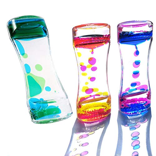 3 Pack Liquid Motion Bubbler Timer, Stress Relief Sensory Toys Party Favors for Kids Girls Boys Autistic Children ADD ADHD Relax Therapy Increase Focus Calm St. Patricks Day Easter Birthday Gifts