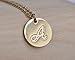 HUAN XUN Stainless Steel Initial Engraved Disc Necklace Alphabet Letter A