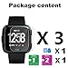 3 Pack DICHEER Compatible Fitbit Versa Screen Protector, Waterproof 9H Tempered Glass Screen Protector for Fitbit Versa Smart Watch,Touch Sensitive,9H Hardness,Anti Scratch,No Bubble