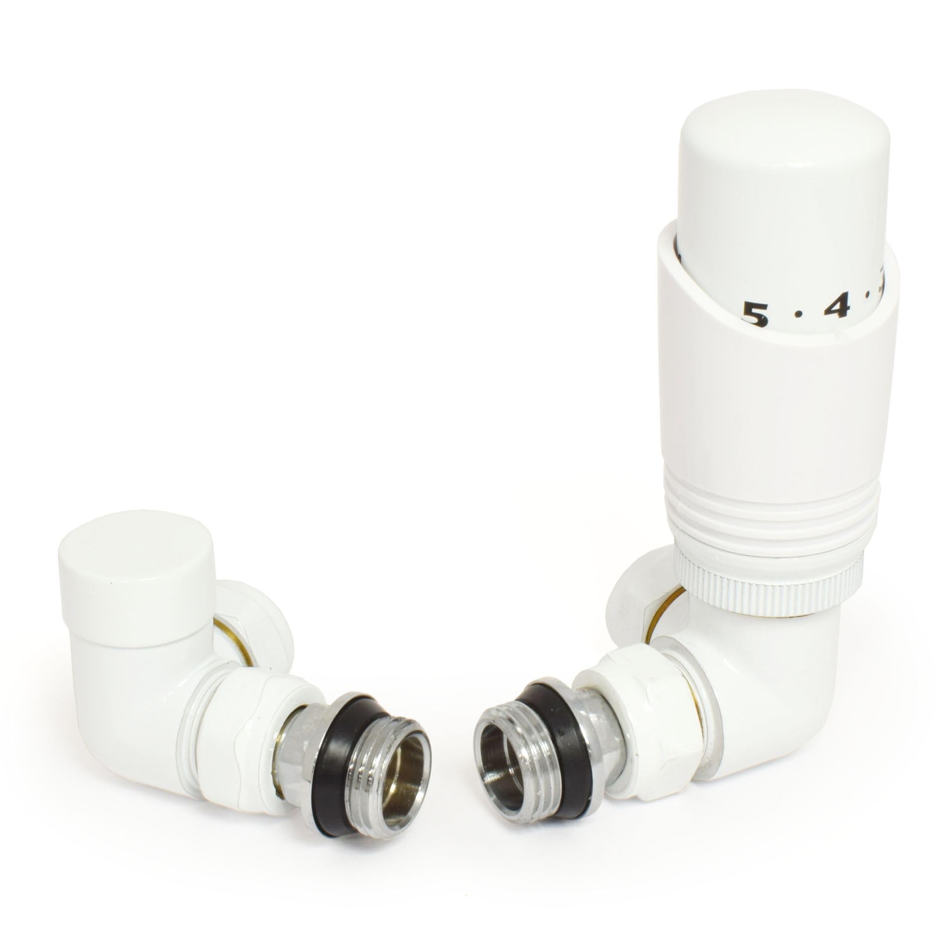 Thermostatic Radiator Valve Corner TRV White – Zeta