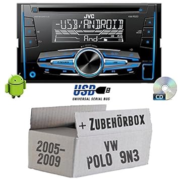 VW Polo 9N3 - JVC KW-R520E - 2DIN Autoradio Radio - Einbauset