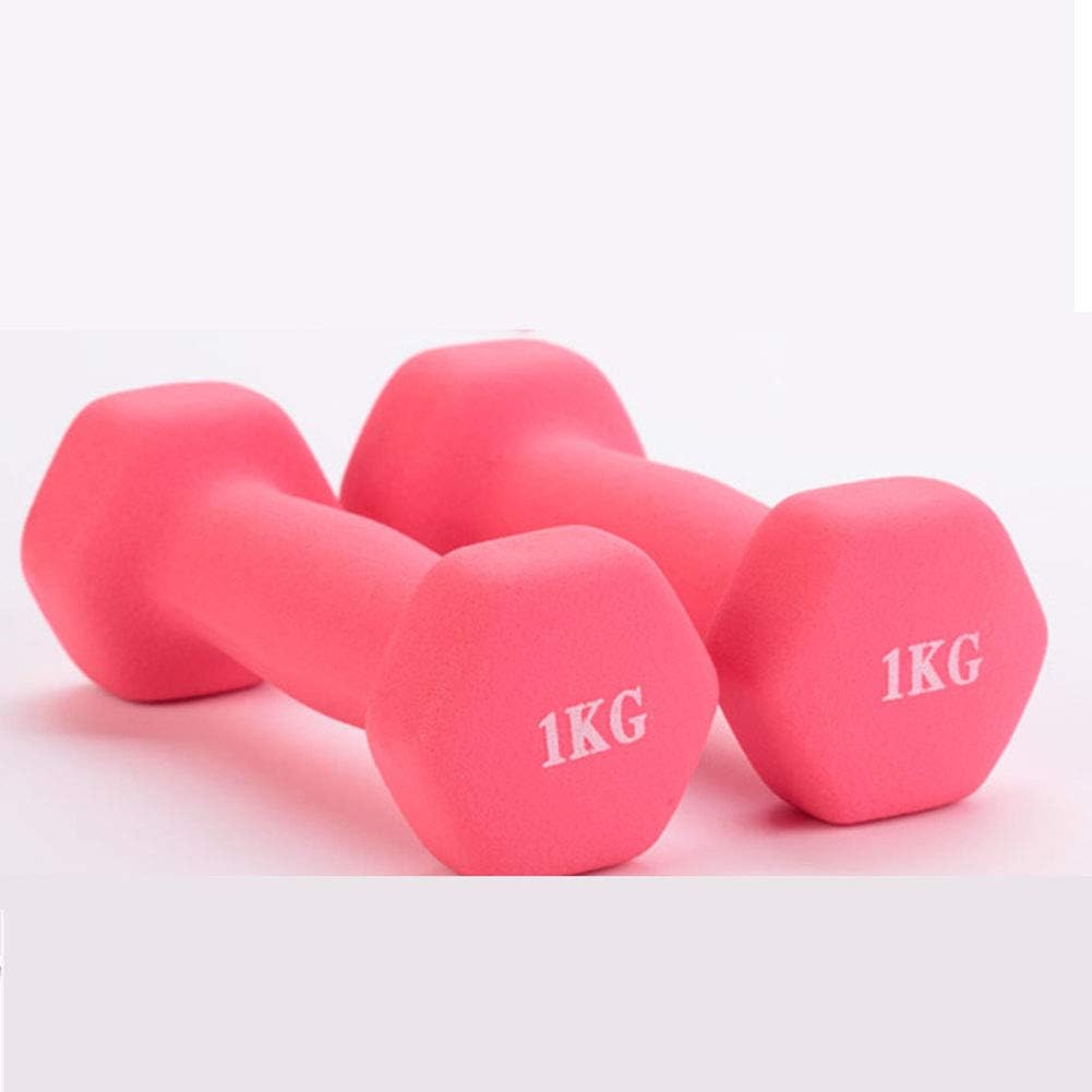 GJG Neoprene Dumbbell Weights, Hex Dumbbells (Pair) - 1Kg, 2Kg, 3Kg, 4Kg, 5Kg - Perfect Hand Weights for Strength Building, Ideal for Men And Women,4,1kg