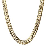 Loveshine Mens Stainless Steel 16MM Wide Gold Curb Link Cuban Chain Necklace 18
