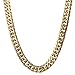 Loveshine Mens Stainless Steel 16MM 14K Gold Plated Curb Link Cuban Chain Necklace