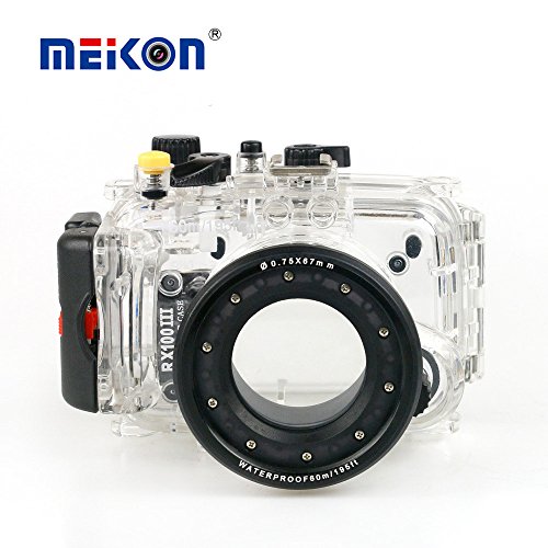 Meikon Scuba Diving equipment waterproof case 40M/130FT Waterproof Underwater Camera housing for Sony RX100 III (Type A)