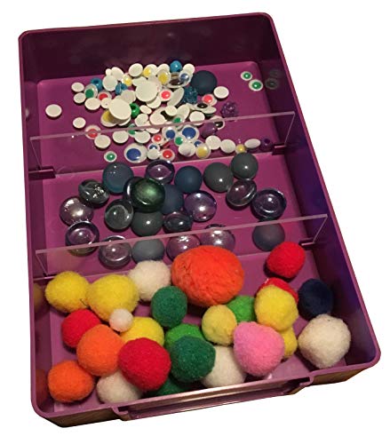 Craft and Hobby Storage Trays, For Organization, Crafting, School and Art, with 2 Dividers, 4/pk Multicolor - Thumbnail 4