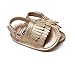 Kuner Unisex Baby Tassel Rubber Sole Non-Slip Summer Prewalker Sandals First Walkers (13cm(12-18months), Golden)