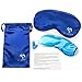 Sleeping Silk Eye Mask By Simple Health, Sleep & Insomnia Blindfold Contoured for Men, Women, Girls, Kids and for Travel, Puffy Eyes & Dark Circles, Free Ear Plugs & Carry Pouch (1 Pack (Blue))