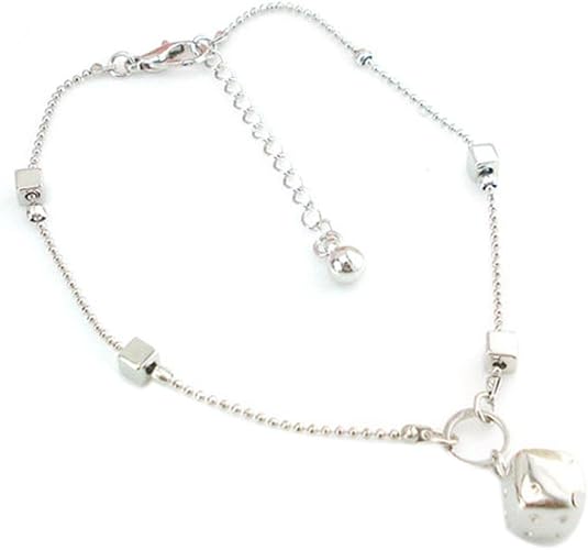 Amazon Tonsee レディーズ アンクレット 可愛い シルバー ダイス付き 足飾り 足首ブレスレット ジュエリー アクセサリー アンクレット 通販