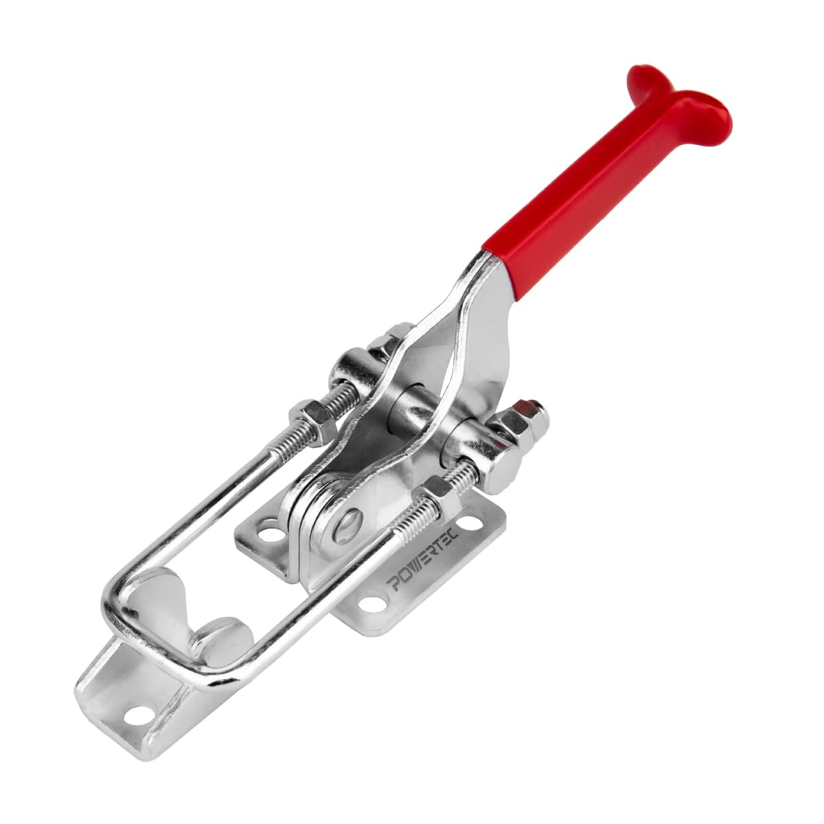 POWERTEC 1PK Toggle Clamp, 2000 lbs Holding Capacity, 40341 Adjustable U Bolt Latch w/Antislip Hand Grip for Woodworking Jigs & Fixtures, Smoker, Tire Carrier, Tool Box, Cabinet (20306)