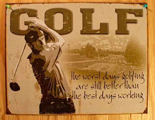 Golf - Best Days Metal Tin Sign , 16x12