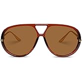 DsitMG Retro Polarized Aviator Sunglasses for Women Men Oversized Classic 70s Trendy Square Sun Glasses Vintage Shades