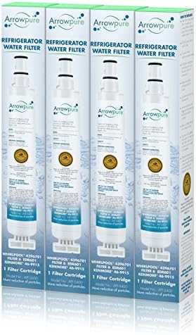 Arrowpure Refrigerator Water Filter Replacement for Whirlpool 4396701, Filter 6 EDR6D1 Kenmore 46-9915, 4 Pack