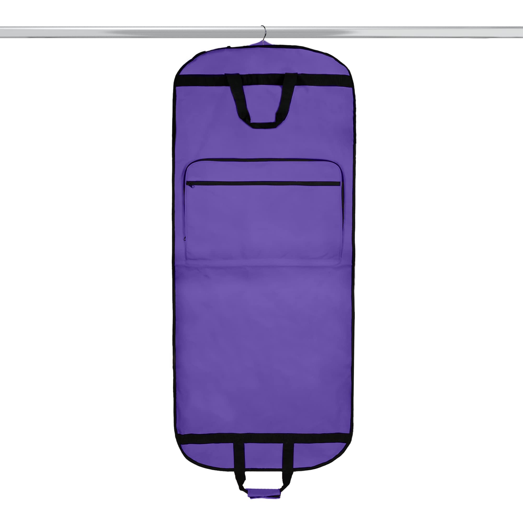 Dalix 60" Foldable Garment Bag Suits Cover Dresses w Front Pocket, Purple, XL, Soft