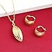 Ethiopian Jewelry Necklace Pendant Earring Set Joias Ouro 22k Gold Plated Arab Jewelry Sets (Gold Earring Pendant Set)