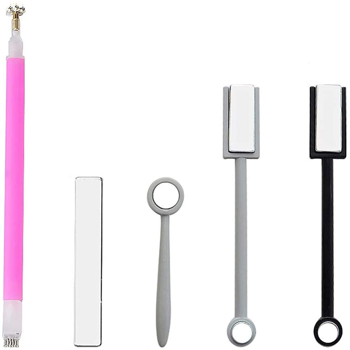 Nail Magnet Pen,MKNZOME 5 Pcs Double Head Magnet Stick Nail Art Tool Set for Magic 3D Cat Eye UV Gel Nail Polish DIY