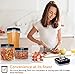 Large Storage Container, [5-Piece] Senbowe Air-Tight Food Storage Container Set - BPA Free - Durable Plastic - Clear Visual Window with Black Lids - Keep Food Dry & Fresh with Easy Lock (4.93 x 4.93”)