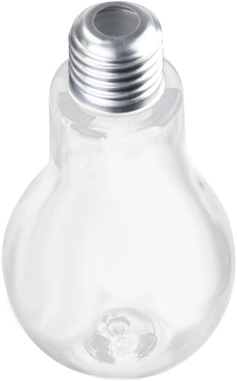 Kemilove Summer Bulb Water Bottle Brief Cute Milk Juice Light Bulbs Cup Leak-proof (300ml, Clear)