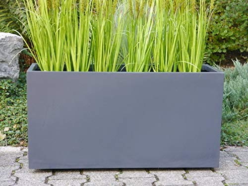 Pflanzkübel für Rollen aus Fiberglas, Blumenkübel, Pflanzgefäß, Blumengefäß, Pflanztopf, Blumentopf (L80 x B30 x H40 cm, anthrazit) – Bild 6