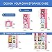 MAGINELS Portable Kid Organizers and Storage Organizer Clothes Wardrobe Cube Closet MultiFuncation Bedroom Armoire Children Dresser Rack Forest Animal Pink 8 Cube & 2 Hanging Section