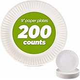 Concession Essentials 9 Inch Paper Plate Uncoated Plates White, 200ct